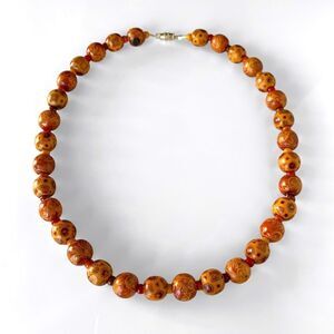 Painted Wooden Bead Necklace